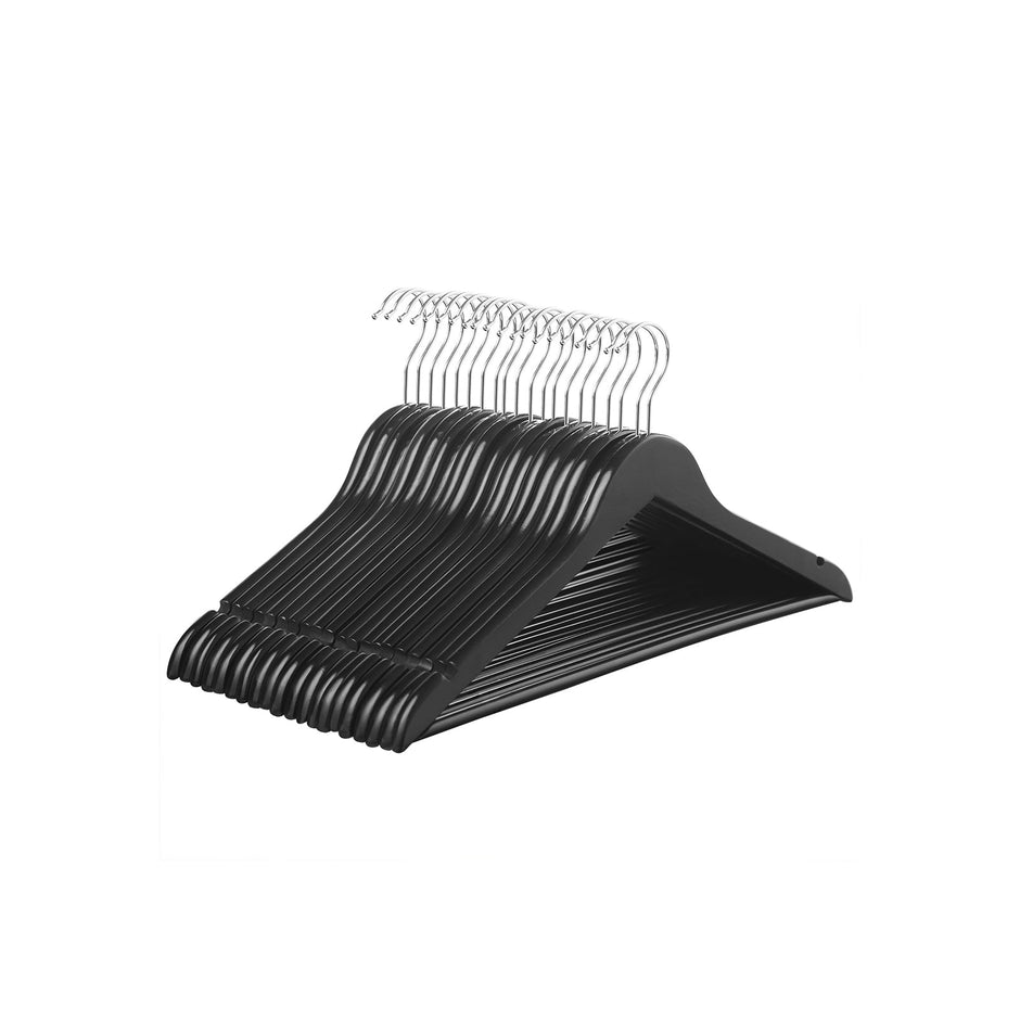 Bekleidungsbügel - 20 Stück - Massives Holz - schwarz