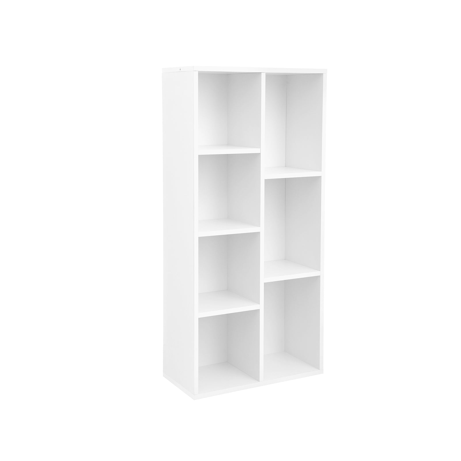 Bücherregal - Stehschrank - Aufbewahrungsschrank mit 7 offenen Fächern - Weiß