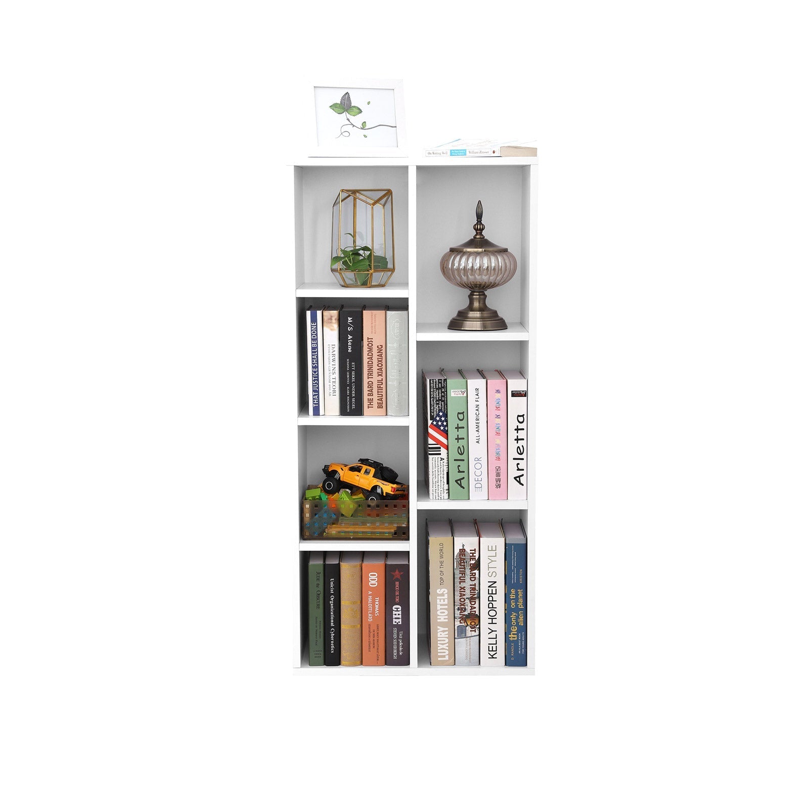 Bücherregal - Stehschrank - Aufbewahrungsschrank mit 7 offenen Fächern - Weiß