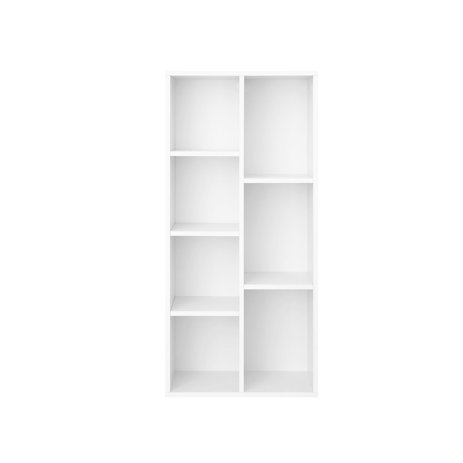 Bücherregal - Stehschrank - Aufbewahrungsschrank mit 7 offenen Fächern - Weiß
