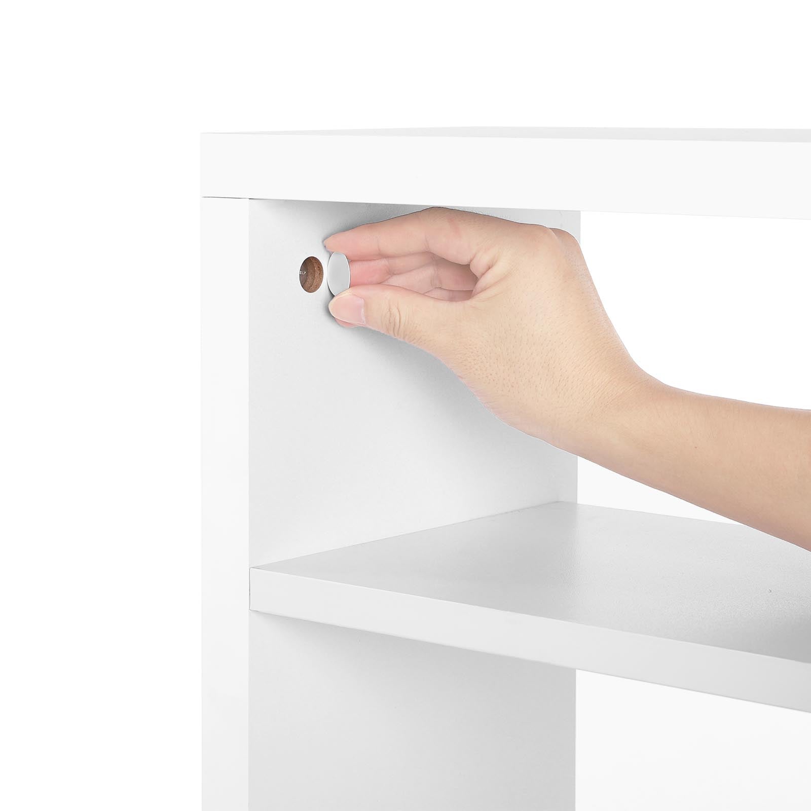 Bücherregal - Stehschrank - Aufbewahrungsschrank mit 7 offenen Fächern - Weiß