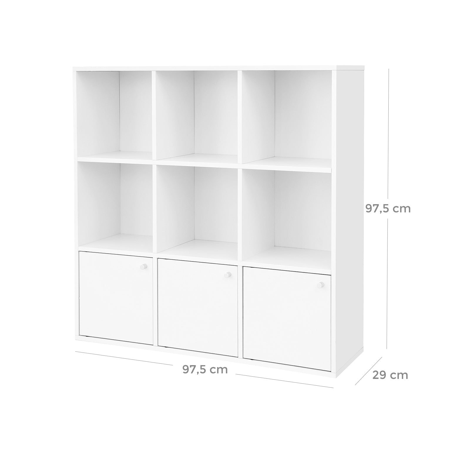 Bücherregal - losgelöst - Cubus -Kabinett - 9 Fächer - Weiß