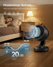 Tafelventilator - 25 x 26 x 38,4 cm - stille ventilator 20 dB - inktzwart - 2,3 kg