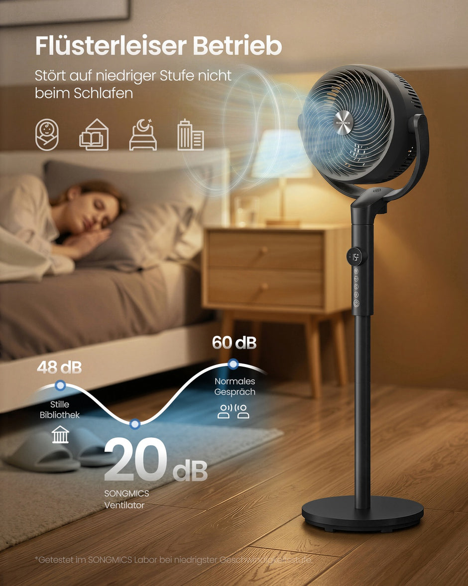 Ventilator - 23,8 x 35,4 x 111,7 cm - stille werking (20 dB) - inktzwart - 5,1 kg