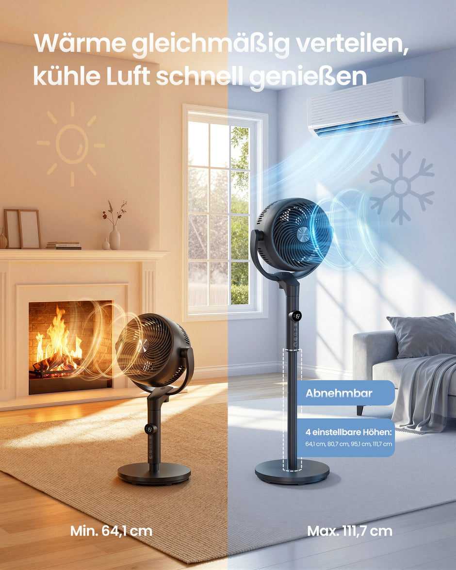 Ventilator - 23,8 x 35,4 x 111,7 cm - stille werking (20 dB) - inktzwart - 5,1 kg