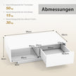 Soffbord – med färger LED lampor och fjärrkontroll JV11839WH – 20 95 x 55 x 31 cm – Vit