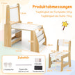 Barnkonstbord – och stol set multifunktionellt barnbord med staffli whiteboard griffeltavla – Natur