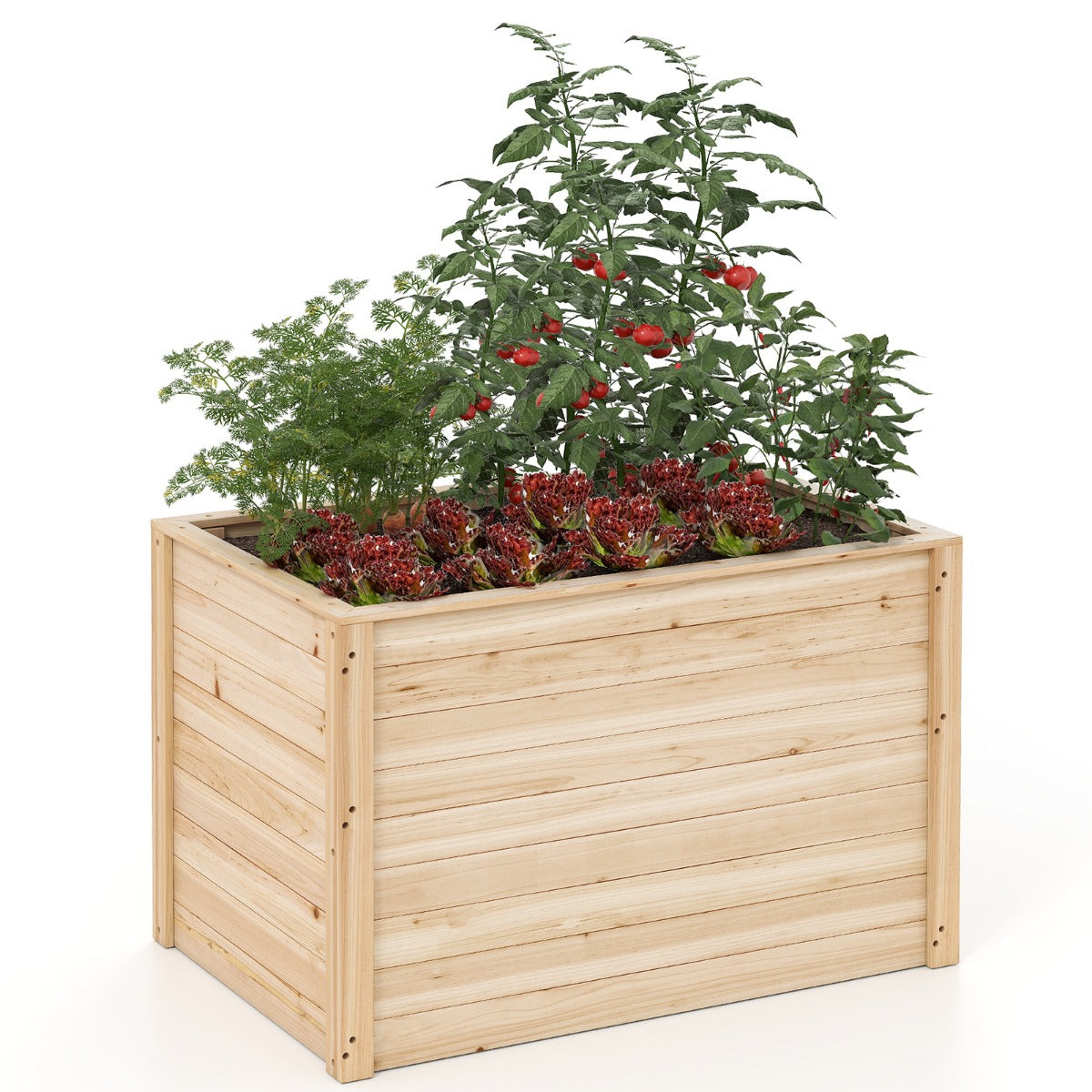 Höjt – trädgårdsland i trä, djupt planteringskärl med öppen botten – 100 x 64 x 65,5 cm – Natur