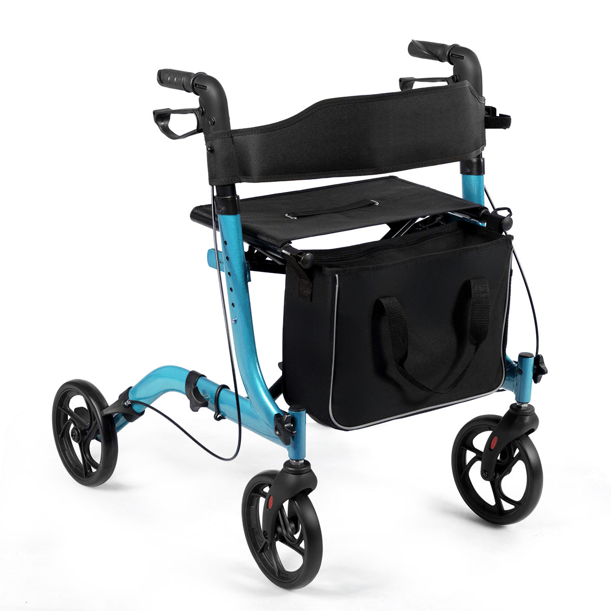 Aluminium – Rollator Fällbar Reserullator Höjdjusterbar Lättviktsrullator – Blå