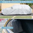 Väderbeständig – presenning för fordon bilskydd med dragkedja dörr – 516 x 191 x 164 cm – Silver