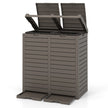 soptunna – med dubbelt lock och utdragbar droppbricka handtag utomhus – 235 L – Brun
