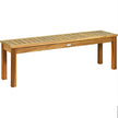 Utomhusbänk – akaciaträ Rustik träbänk Teak – 132 x 34 x 43,5 cm – Natur