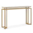 Konsolbord – med bordsskiva i konstgjord marmor och geometrisk metallram hallbord gyllene – 120 cm – Guld
