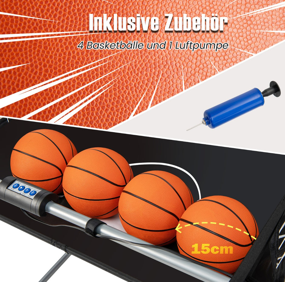 Basketmaskin – Vikbar arkadspel med korgar vita – 2 – Svart