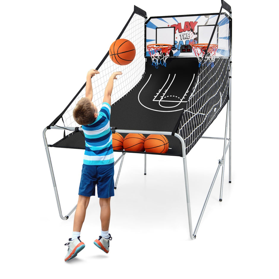 Basketmaskin – Vikbar arkadspel med korgar vita – 2 – Svart