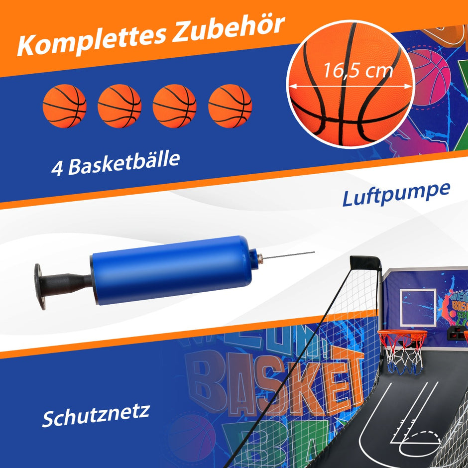 Basketmaskin – hopfällbar arkadspel med korgar – 2 – Svart