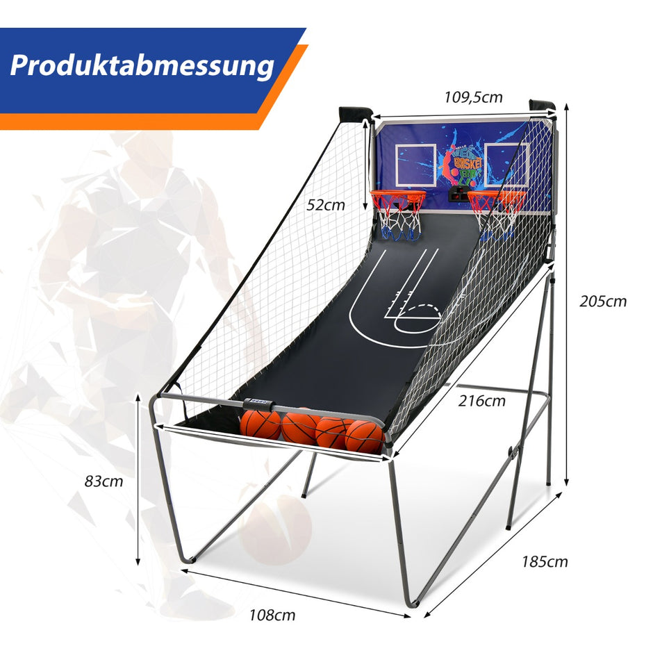 Basketmaskin – hopfällbar arkadspel med korgar – 2 – Svart