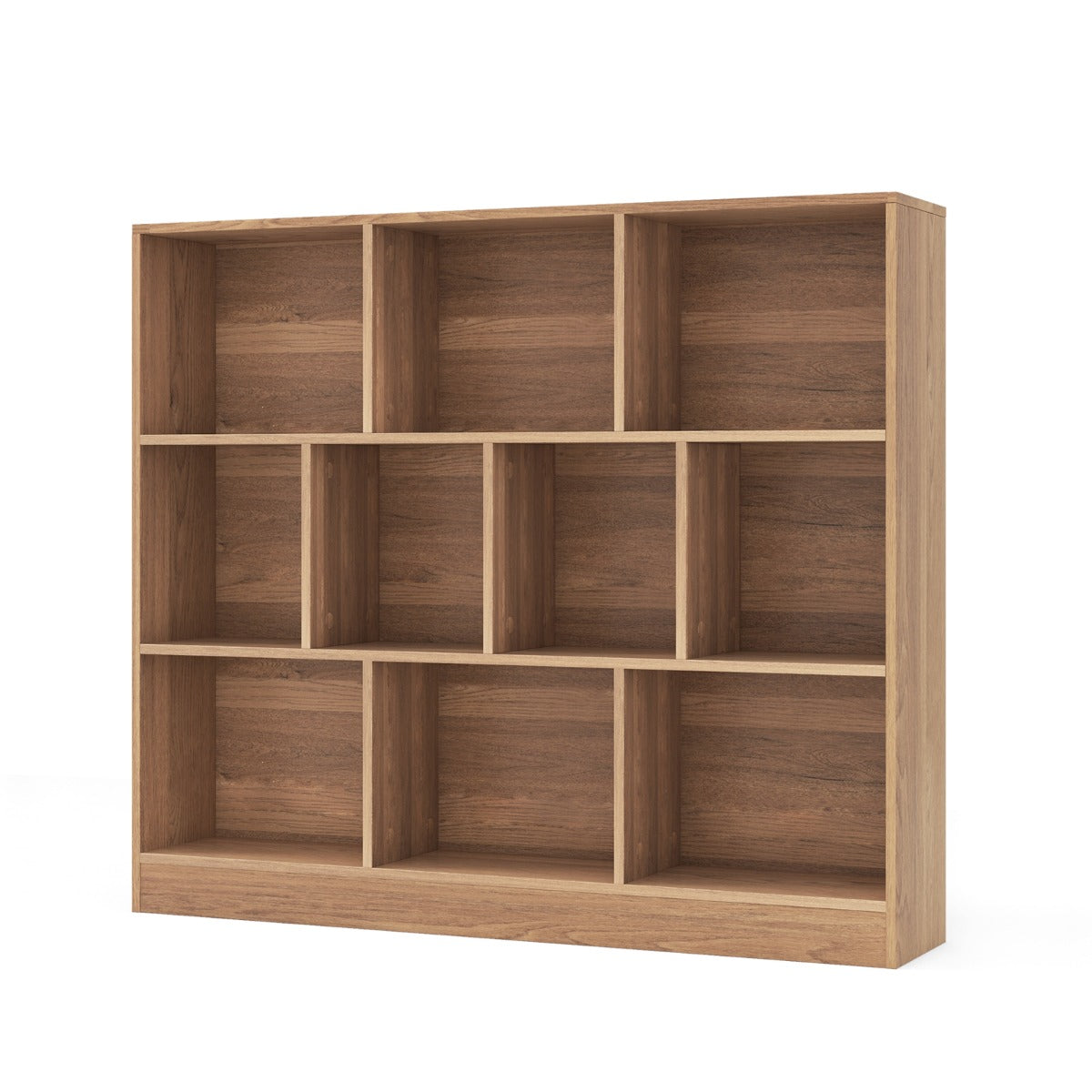 Bokhylla – med nivåer fack Stående Kubhylla Kontorshylla – 3 10 120 x 24 x 104 cm – Natur