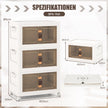 Set – med stapelbara förvaringslådor lock och hjul dörrar – 3 49,5 x 31,5 x 86 cm – Vit