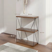 vånings – stående hylla med metallram Industriell Förvaringsställ – 3 60 x 29,5 x 82 cm – Brun