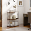vånings – stående hylla med metallram Industriell Förvaringsställ – 3 60 x 29,5 x 82 cm – Brun