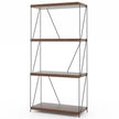 vånings – stående hylla med metallram Industriell Förvaringsställ – 4 60 x 29,5 x 105 cm – Brun