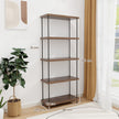 vånings – stående hylla med metallram Industriell Förvaringsställ – 5 60 x 29,5 x 147 cm – Brun