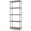 vånings – stående hylla med metallram Industriell Förvaringsställ – 5 60 x 29,5 x 147 cm – Brun