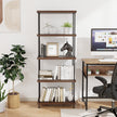 vånings – stående hylla med metallram Industriell Förvaringsställ – 5 60 x 29,5 x 147 cm – Brun
