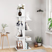 Trädformad – bokhylla med hyllor Fristående Kontorshylla – 8 50 x 20 x 141 cm – Vit