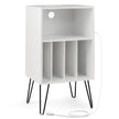 Skivspelarställ – med laddstation vånings skivstativ – 3 48 x 40 x 88 cm – Vit