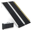 Rullstolsramp – Bärbar och Halkskyddad hopfällbar upp till Lastkapacitet aluminium – 272 kg 152,5 x 74 cm – Svart