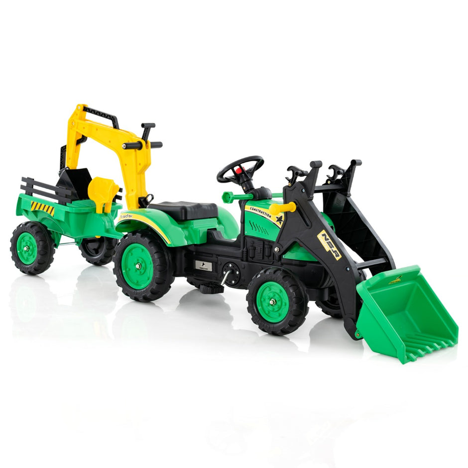 i – åkgrävmaskin för barn bulldozer med hjul – 3 1 6 178 x 42 x 60 cm – Grön