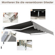 Utdragbar – Markis Aluminium Terrass Solskydd – 245 x 200 cm – Grå