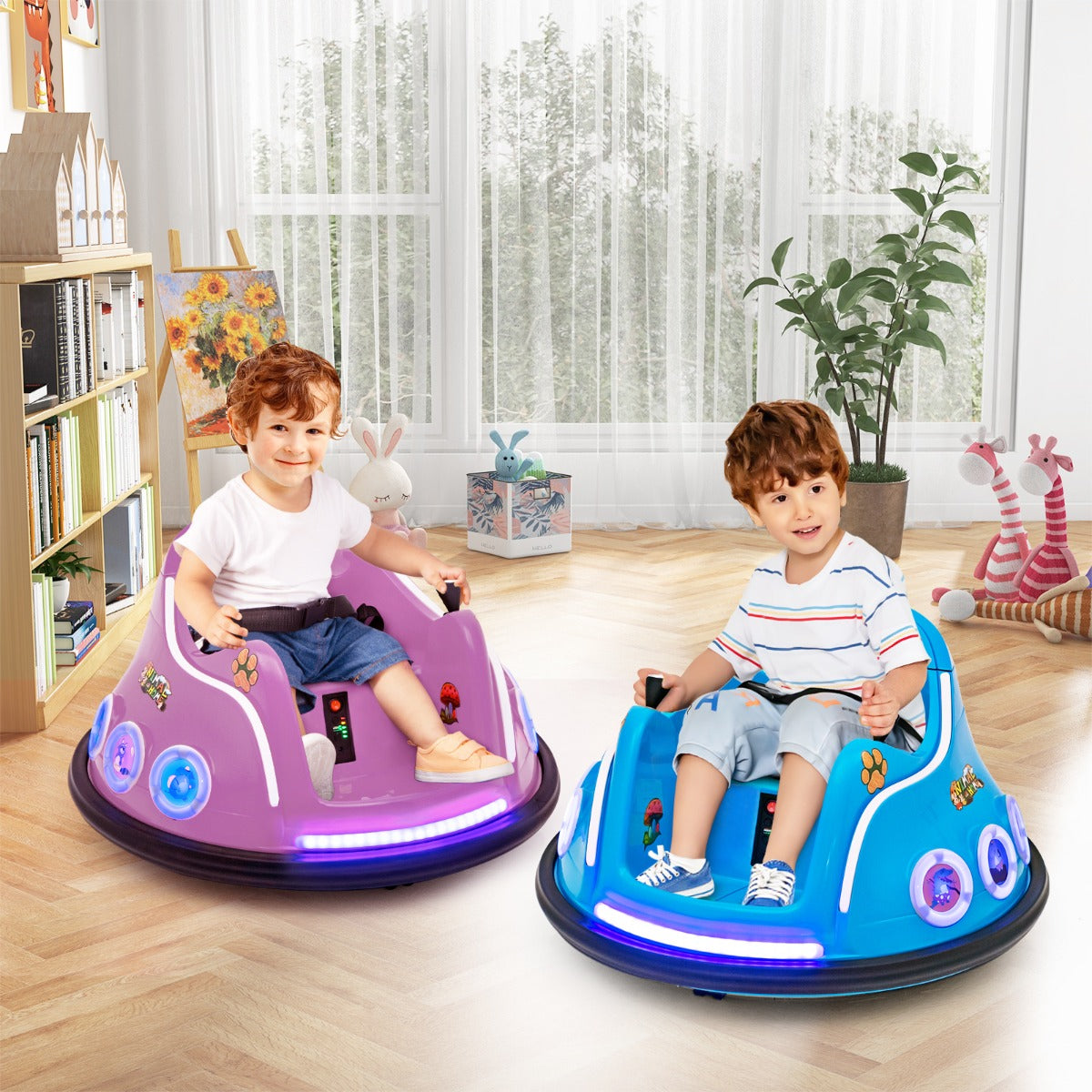 12V – Kids Bumper Car graders rotation med musik och ljus fjärrkontroll – 360 – Lila