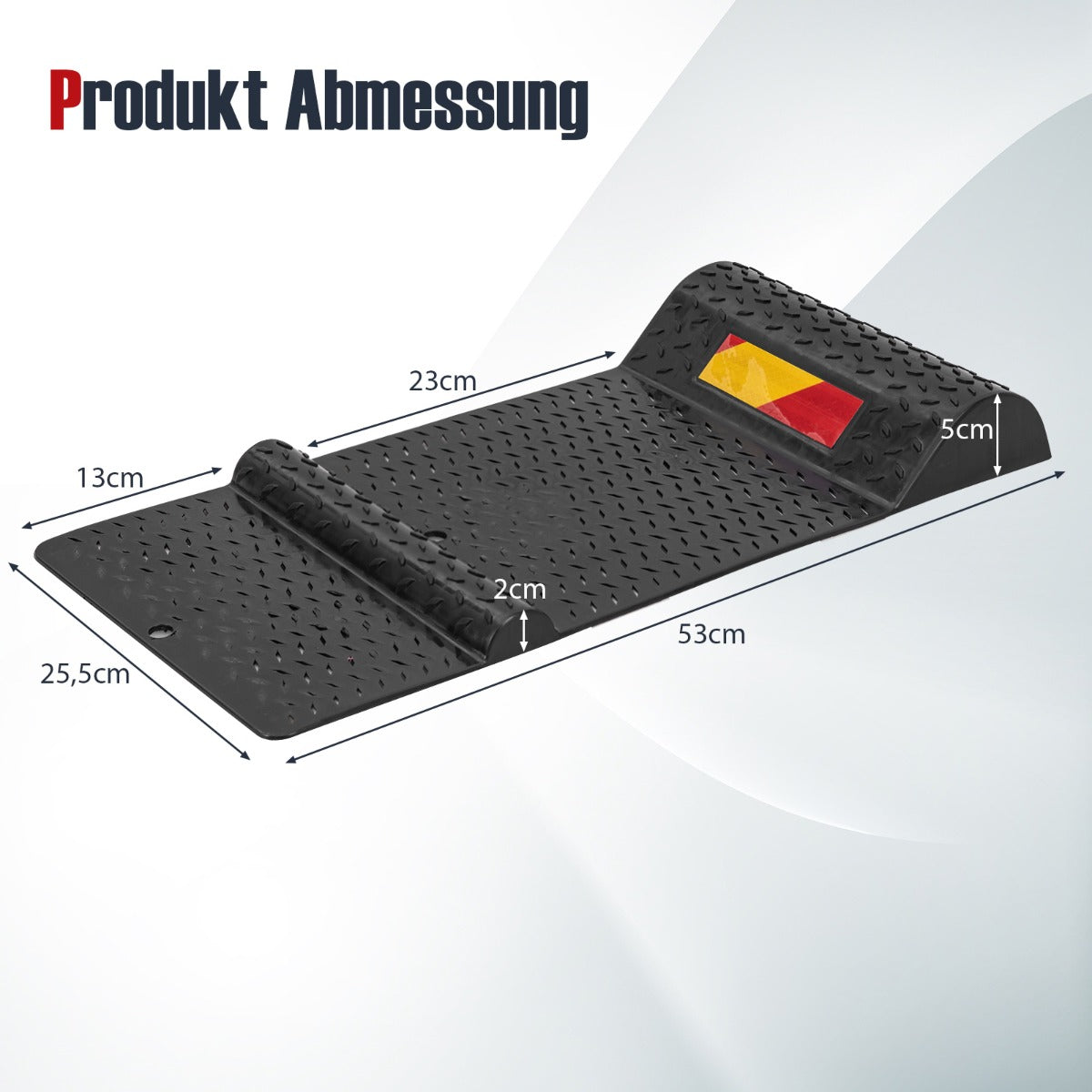 pack – parkeringsmattor med fartgupp Robust parkeringshjälp varningsränder Premium hjulstoppare – 2 – Svart