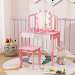 i – Barn Sminkbord Set med Avtagbar Spegel och Ljusfärg – 2 1 3 – Rosa