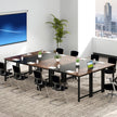 Industriell – konferensbord med metallram Rektangulärt datorbord Arbetsbord – Rustik brun
