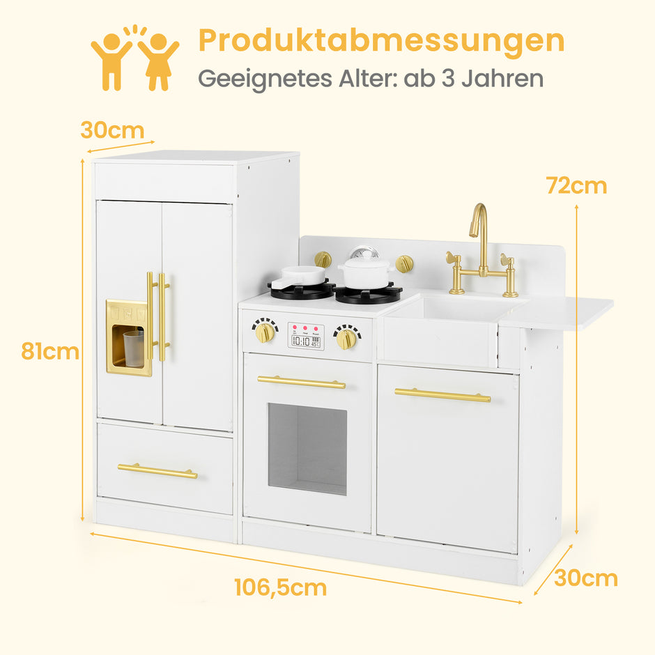 Barn – leksakskök set med diskho och glassmaskin – Vit
