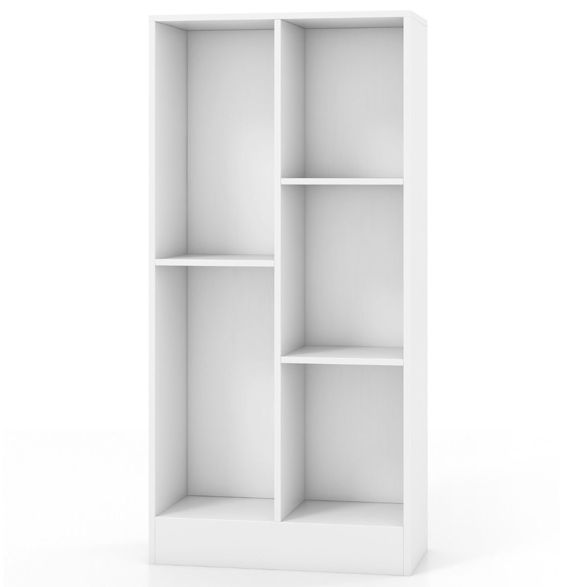 Bokhylla – med fack, stående kubhylla, kontorshylla, förvaringshylla för vardagsrum, – 5 50 x 24 x 104 cm – Vit