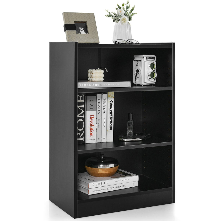 Bokhylla – Ståhylla med fack justerbara hyllor – 3 50 x 30 x 75 cm – Svart