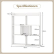Bokhylla – med kuber och öppen bakvägg horisontell stående trä – 7 80 x 20 x 90 cm – Vit