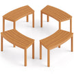 set – trädgårdsbänk i trä utan ryggstöd sittbänk böjd parkbänk – 2 – Natur