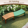 set – trädgårdsbänk i trä utan ryggstöd sittbänk böjd parkbänk – 4 – Natur