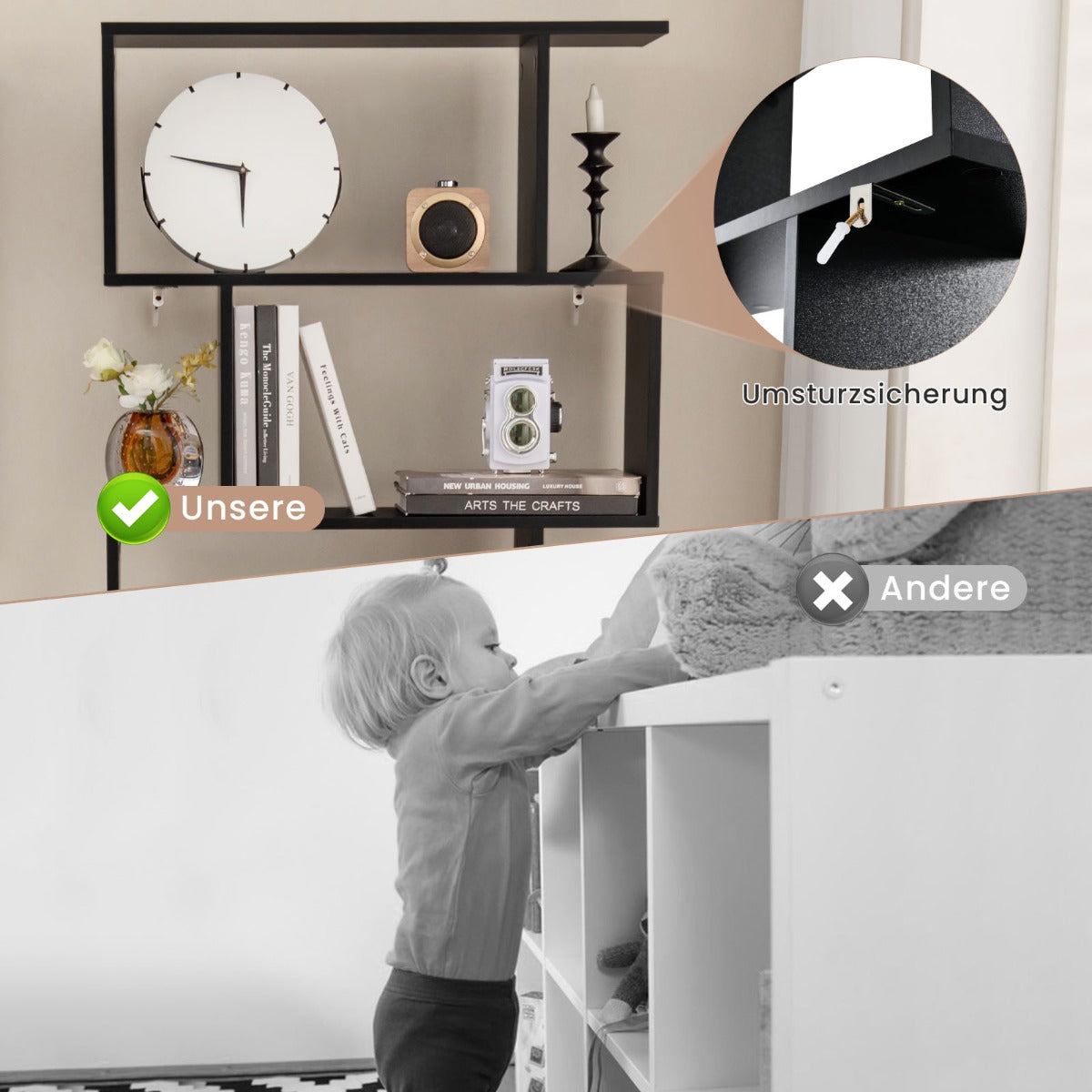 Bokhylla – med dörrar och våningar ståhylla i trä rumsavdelare – 5 183 x 70 x 23 cm – Svart