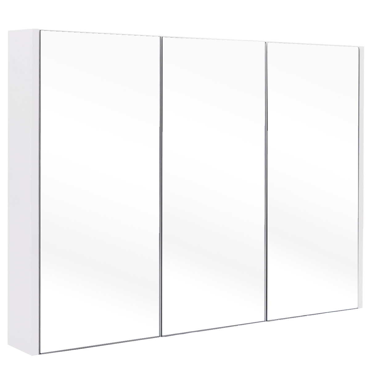 Spegelskåp – med ställbara hyllor – 90 x 11 x 65 cm – Vit