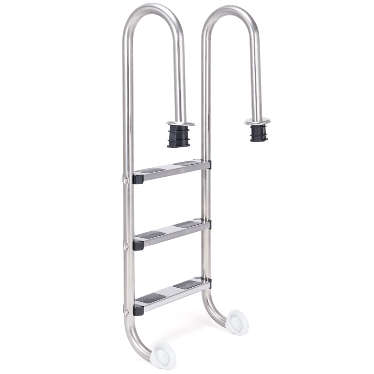 Poolstege – stegs säkerhetsstege rostfritt stål – 3 132 x 50 x 26 cm – Silver