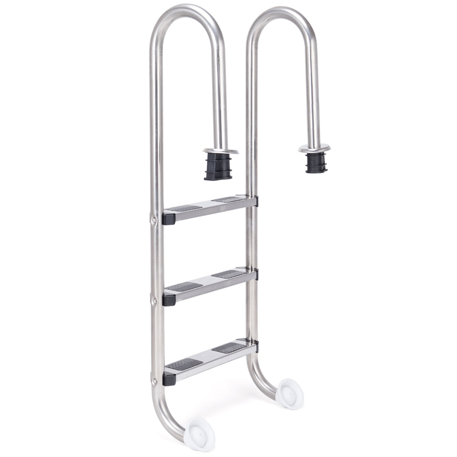 Poolstege – stegs säkerhetsstege rostfritt stål – 3 132 x 50 x 26 cm – Silver