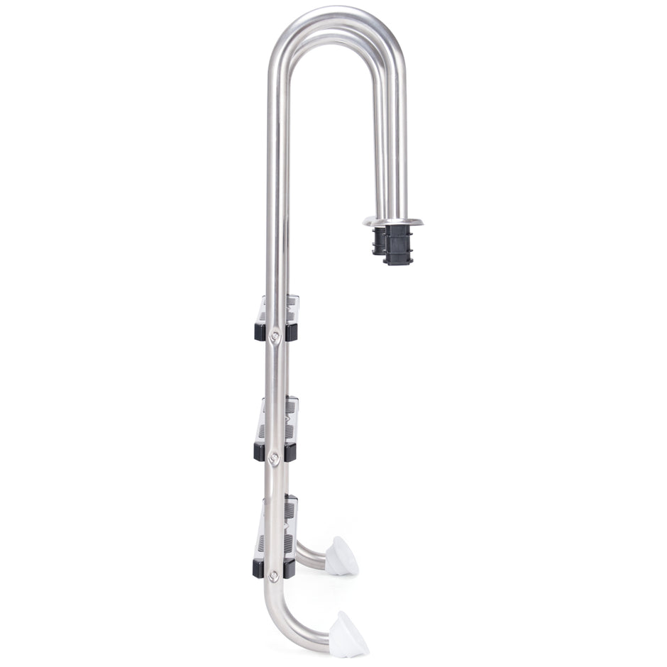 Poolstege – stegs säkerhetsstege rostfritt stål – 3 132 x 50 x 26 cm – Silver