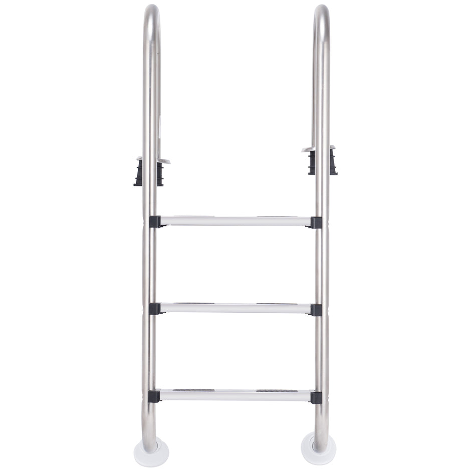 Poolstege – stegs säkerhetsstege rostfritt stål – 3 132 x 50 x 26 cm – Silver